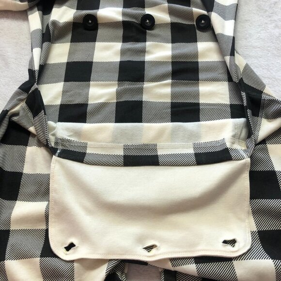 LITTLE Blue House Black & White Checkered Plaid Flap Jack Onsie Pajamas Medium - Picture 7 of 13